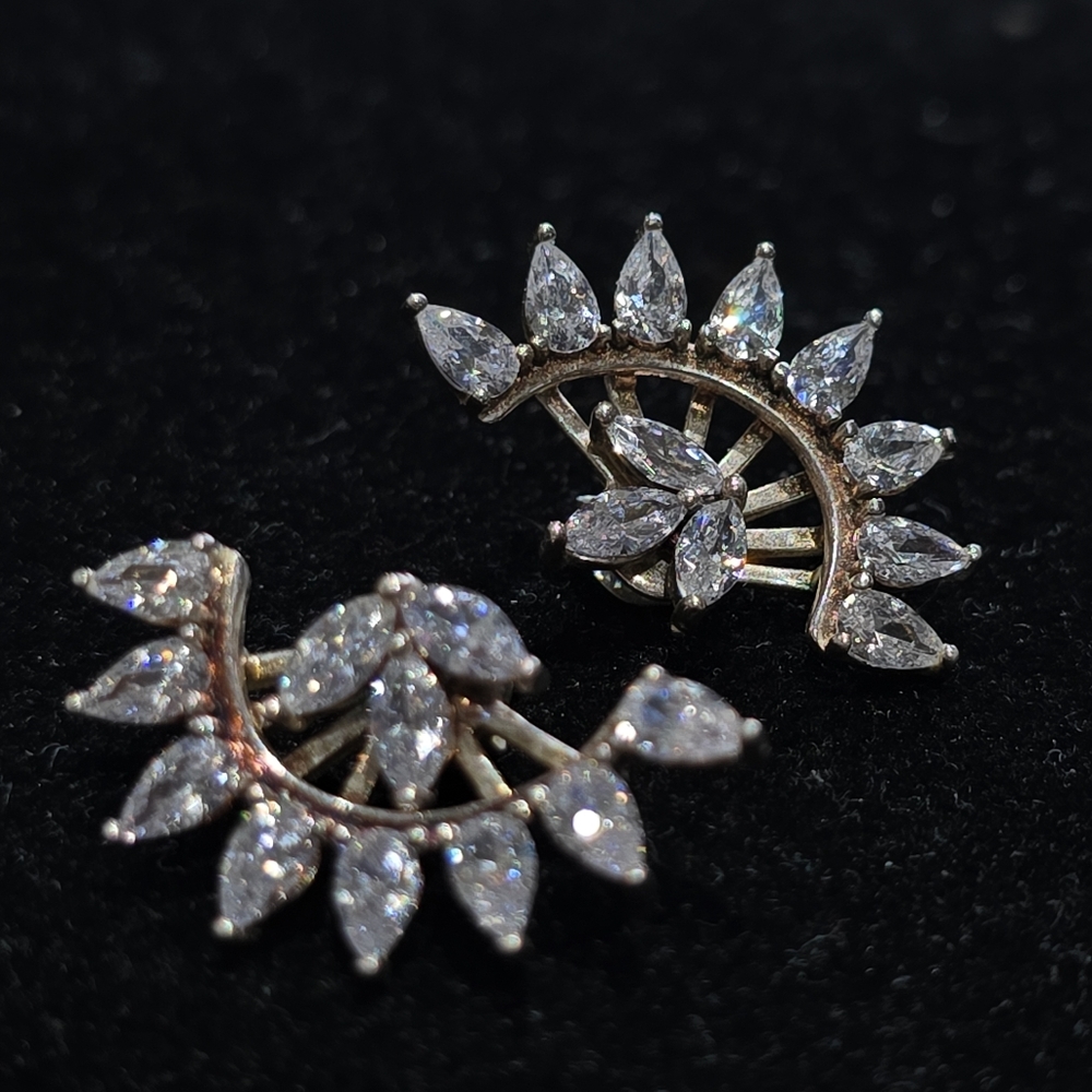 Elegant Silver Crystal Earrings